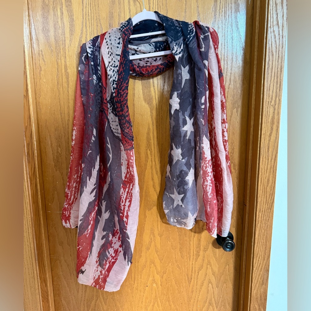 Patriotic Red, Blue, and Skulls Scarf